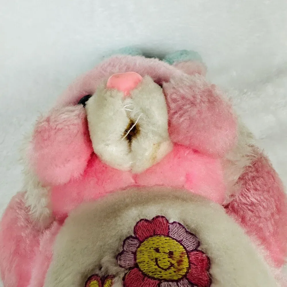 Bunny Hopalong Gang Vintage 80s Plush Stuffed Animal Toy Doll Pink Easter Rabbit